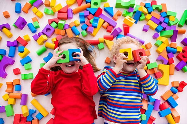Colorful toys arrangement